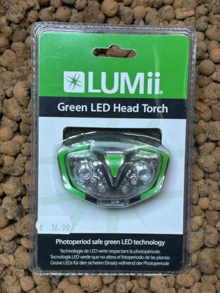 LUMii Green LED Stirnlampe mit grünem LED-Licht