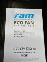 RAM Boxventilator 40W, 30cm, 3 Geschwindigkeitsstufen, Box Fan