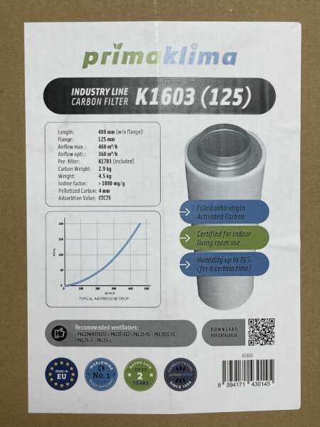 Prima Klima Industry Line K1603 360-460m³/h 125mm