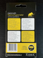 Mammoth XXL Thermo-/Hygrometer 2 Temperaturzonen innen...