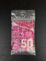 GIZEH PINK Aktivkohlefilter Slim 50Stk / PE-Beutel L 27mm...
