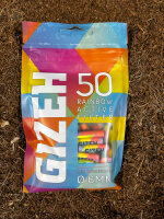 GIZEH RAINBOW Aktivkohlefilter Slim 50Stk / PE-Beutel L...