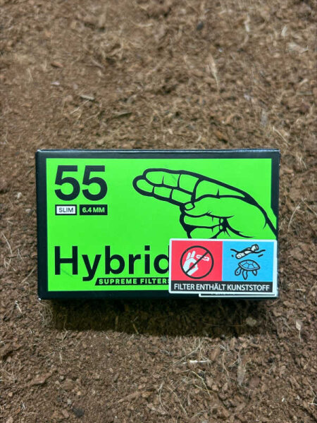 Hybrid Supreme Filters Zellstoff-/Aktivkohlefilter, 1 x55Stk L 30mm Ø 6,4mm