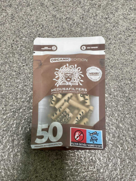 MEDUSAFILTERS Aktivkohlefilter ORGANIC VE 1x50Stk im Beutel L 25mm Ø 6mm