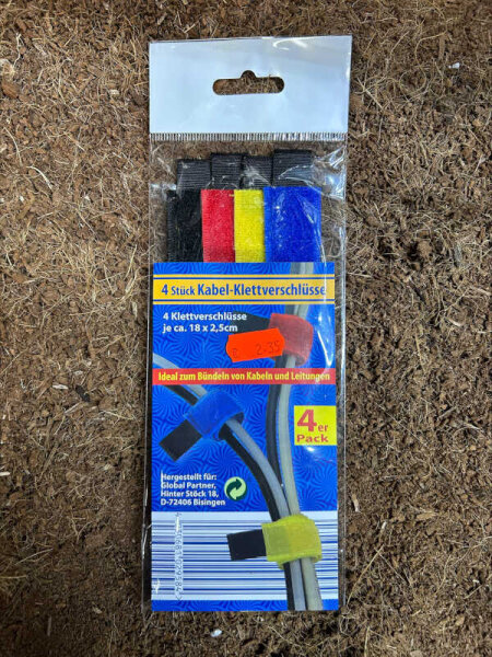 Kabelbinder Klettband 4er im Polybeutel