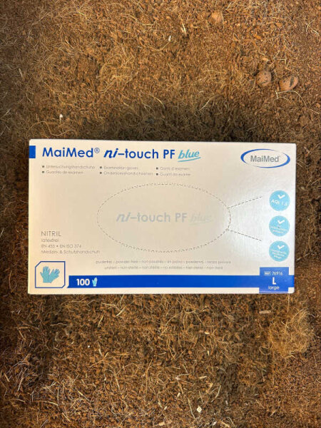 MaiMed Nitril Handschuhe puderfrei blau 100 Stück Gr. L