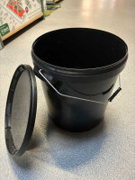 Eimer, schwarz, mit Griff und Deckel, 33l