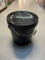 Eimer, schwarz, mit Griff und Deckel, 33l