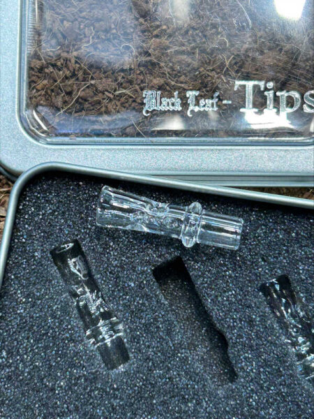Black Leaf Glastips  L30mm Ø 8mm außen, 3Stk