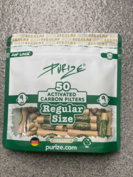 PURIZE Regular Size 9mm Organic 50er (Activated Carbon Filters)