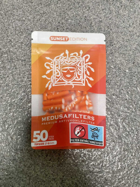 MEDUSAFILTERS Activkohlefilter Sunset 6mm 50er Beutel