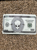 Mylar Bag Schnellverschlussbeutel SPACE 100mm x 140mm 90µ (Alienkopf auf Schein)