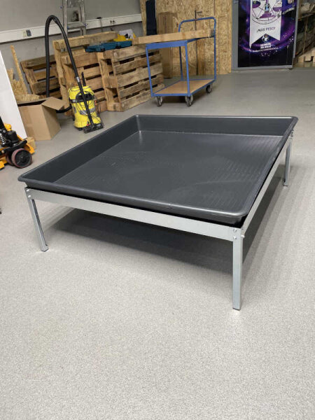 Fluttischgestell 120 × 120 cm + Wanne 120 x 120 x 12cm
