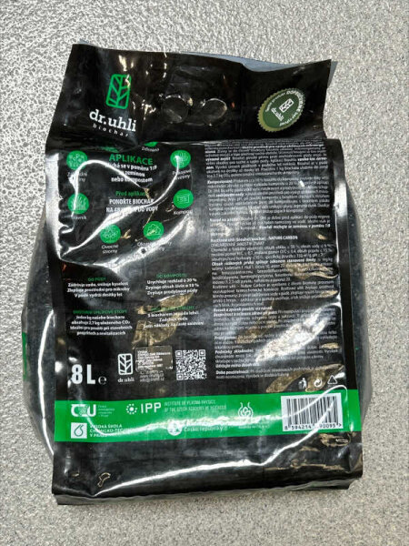 dr.uhli biochar Aktivkohle grob, Bodenverbesserer 8l