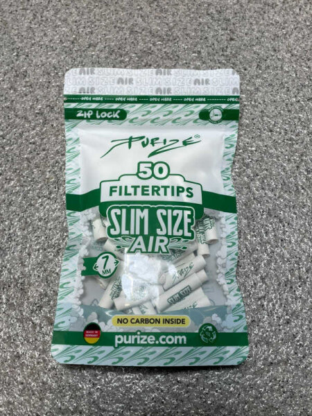 PURIZE Slim Size Air 7mm 50er, Filter OHNE Aktivkohle