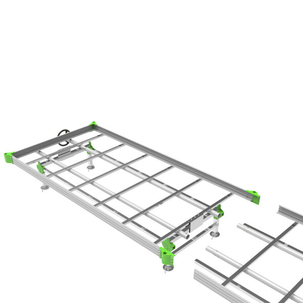 LumiFlora Rolling Grow Bench (1 Ebene/modular*) Vorderer Teil 1,2m*2,4m