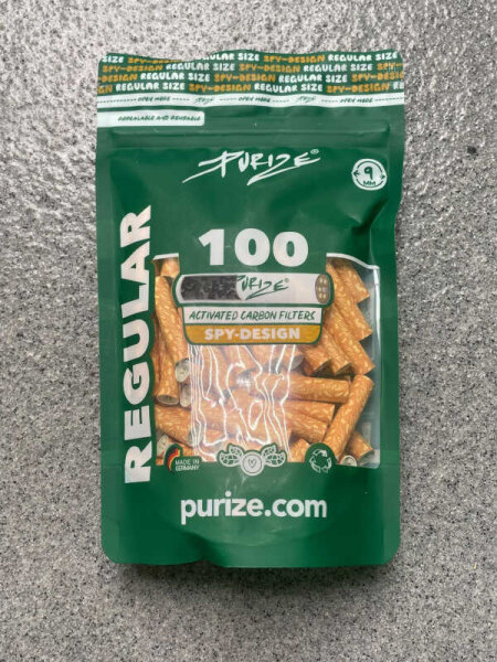 PURIZE Regular Size 9mm SPION 100er im PE-Beutel (Activated Carbon Filters)